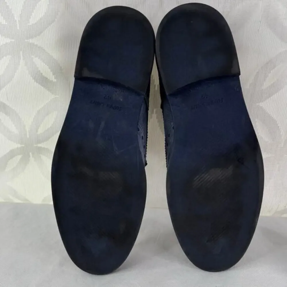 S.F Esseffe Made in Italy Suede Wingtip Derby Blue Gray‎ Loafers Size 42